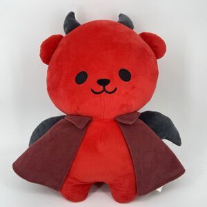 Fukuya Stuffed Bear Devil Big Plush 14" Red Cape Wings Halloween Beardevil